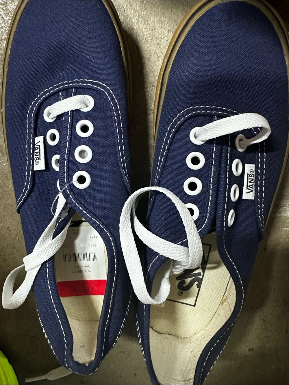 Vans Navy Canvas Low-Top Sneakers with White Laces platform